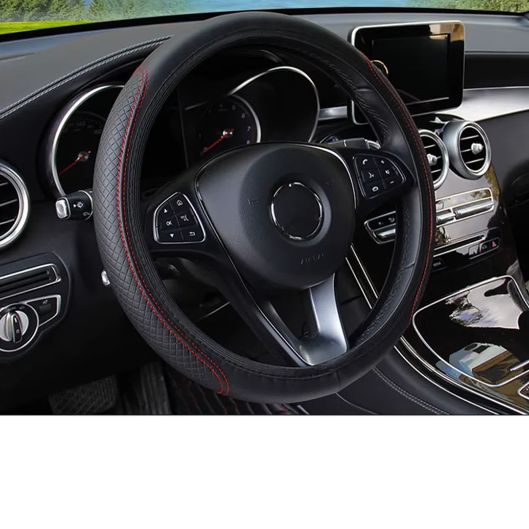 Universal Car Steering Wheel Cover Microfiber Leather Protection Cover anti Slip Breathable for 37-39Cm Steering Wheel Protector